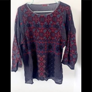 Johnny Was Multicolor Bohemian Top